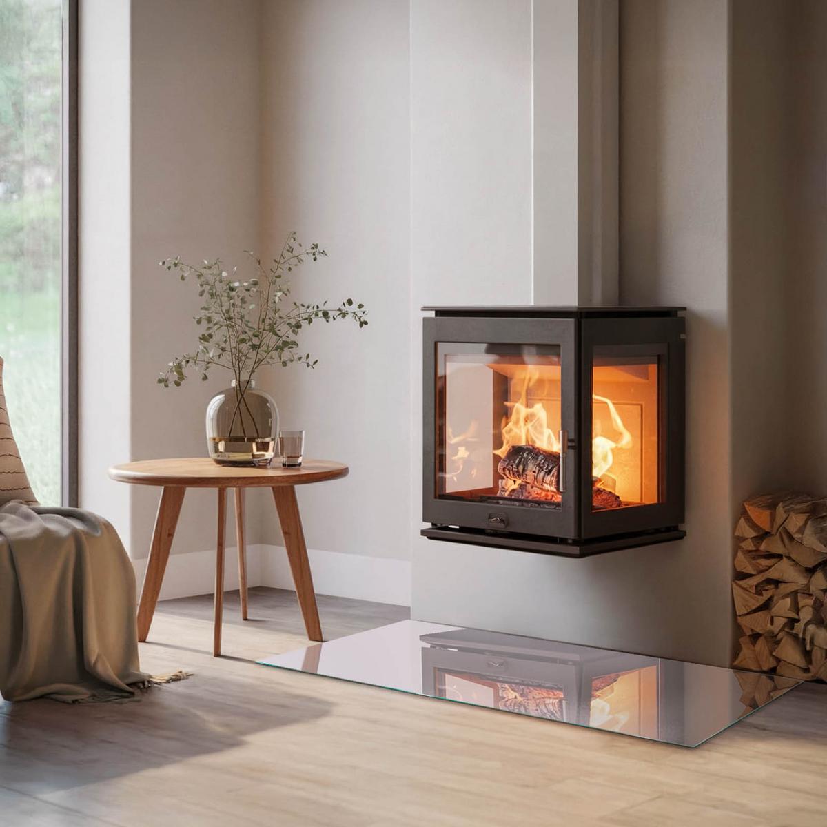 GLASPLATTE für Kamin 120x60 cm - Lila, Glas (120/60/0.4cm) - TULUP
