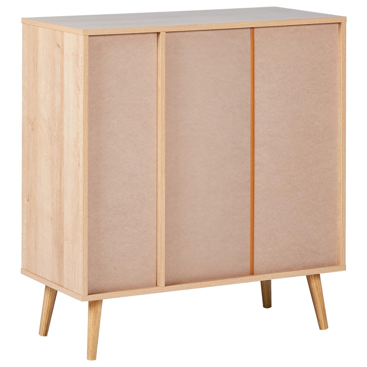 WEINREGAL Hellbraun Paget - Braun, Holzwerkstoff (83/89/39cm) - Beliani
