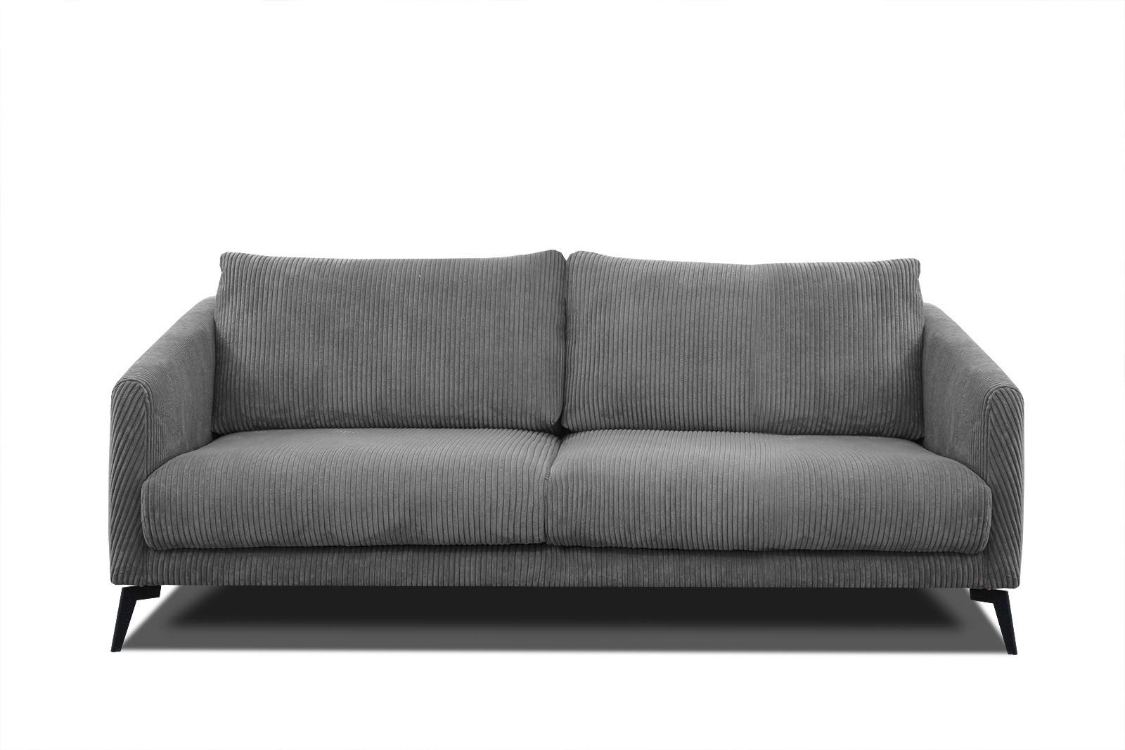 SOFA VILT 3-Sitzer, dunkelgrau - Dunkelgrau/Schwarz, Holzwerkstoff/Textil (202/89/94cm) - Wozimo