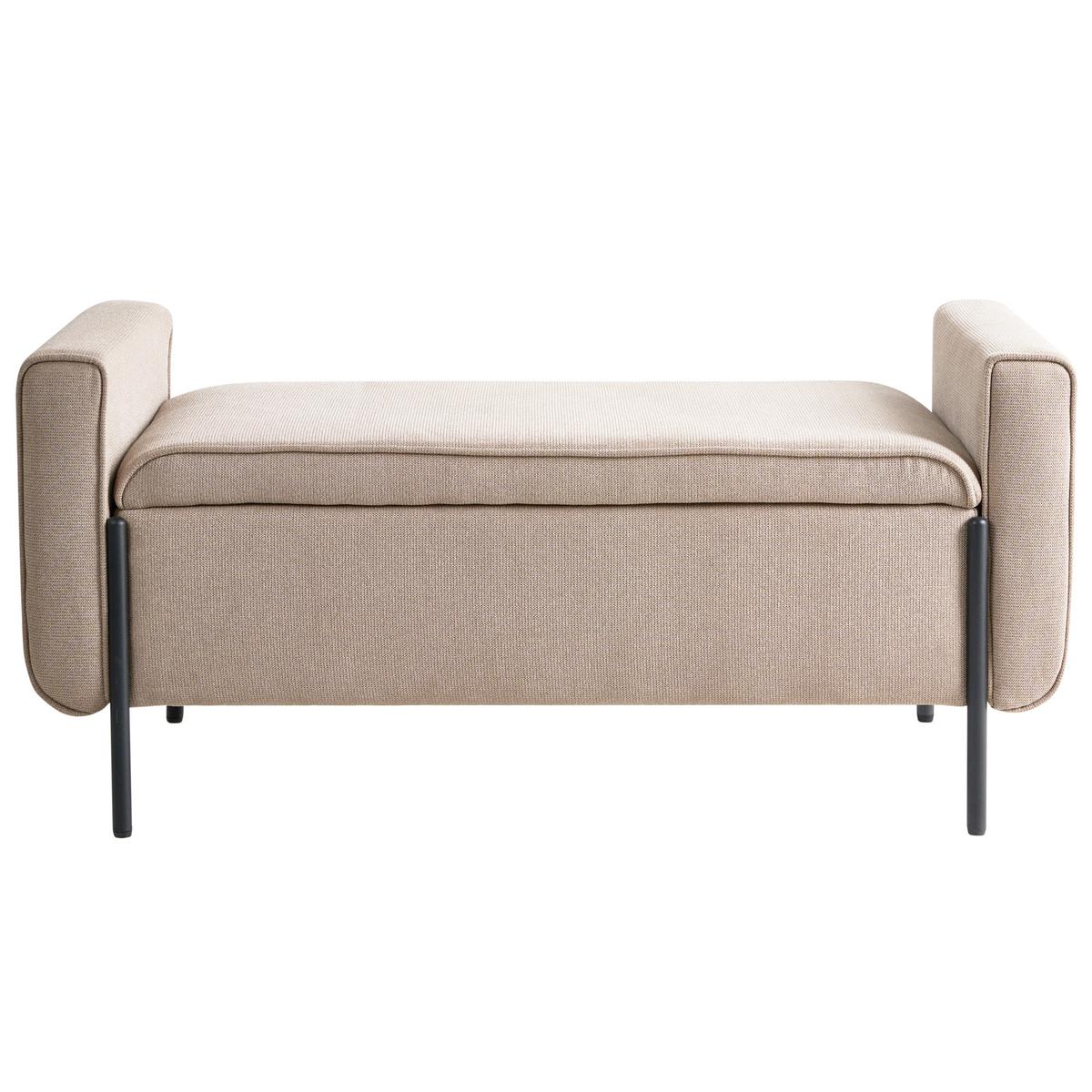 SITZBANK Beige Lewes - Beige/Schwarz, Textil (114/55/50cm) - Beliani