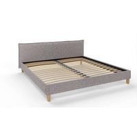 POLSTERBETT Arles 200/200 cm Boucle Stoff - Hellbraun/Grau, Holz/Textil (200/200cm) - S-Style Möbel