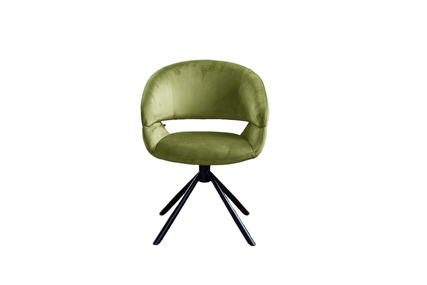 ESSZIMMERSTUHL LARA Grün Velvet Drehbar (360°) (1er-Set) - Grün, Kunststoff/Textil (61/82/62cm) - KAWOLA
