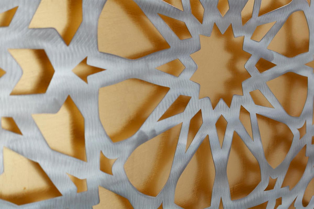 METALLBILD Gold 80/80 cm - Silberfarben/Goldfarben, Metall (3/80cm) - KUNSTLOFT