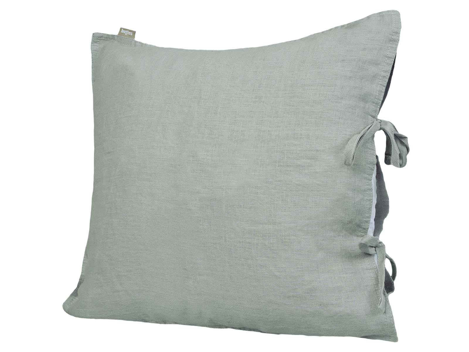 KISSENBEZUG reines Leinen stein-grau 40/40 cm - Grau, Naturmaterialien (40/40cm) - beties Heimtextil