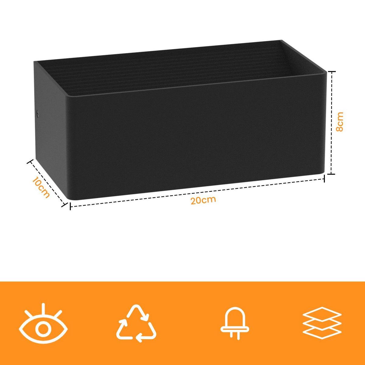 LED WANDLEUCHTE Herz 2er-Set - Schwarz, Metall (10/8/20cm) - Nettlife