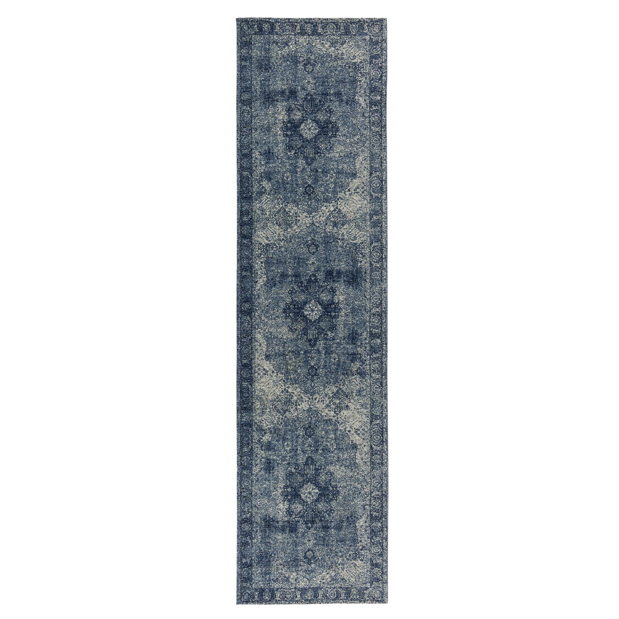 TEPPICH COQUET, im Vintage-Stil, Blau, 60 x 230 cm - Blau, Textil (60/230cm) - KADIMA DESIGN