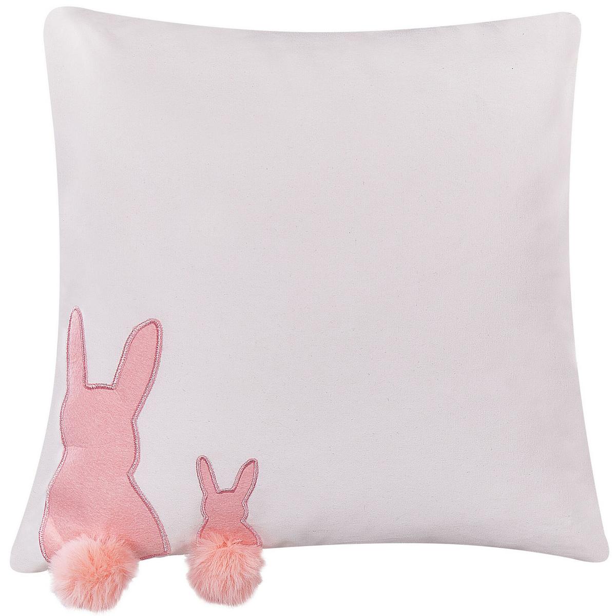 DEKOKISSEN 2er-Set Weiß 45/45 cm Phlox - Weiß, Naturmaterialien/Textil (45/45cm) - Beliani
