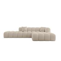 ECKSOFA Ottomane Rechts OLEA-L2 - 289x176x71 cm Beige - Hellbraun/Schwarz, Holzwerkstoff/Kunststoff (289/176cm)