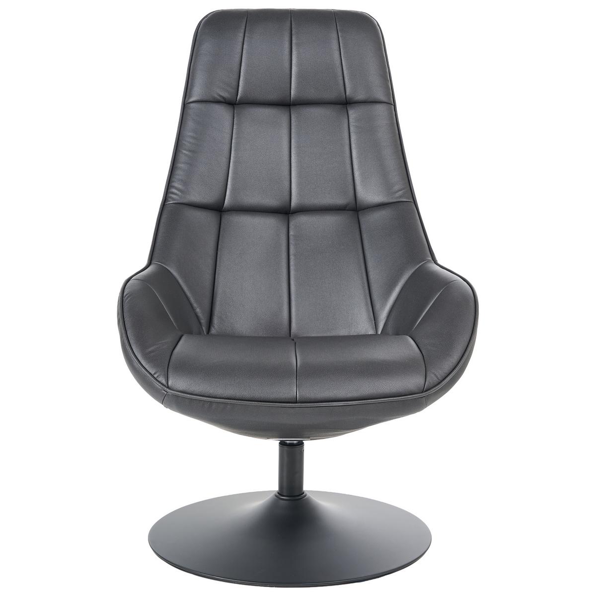 DREHSESSEL Kunstleder Schwarz Marstrand - Schwarz, Kunststoff/Metall (65/99/82cm) - Beliani