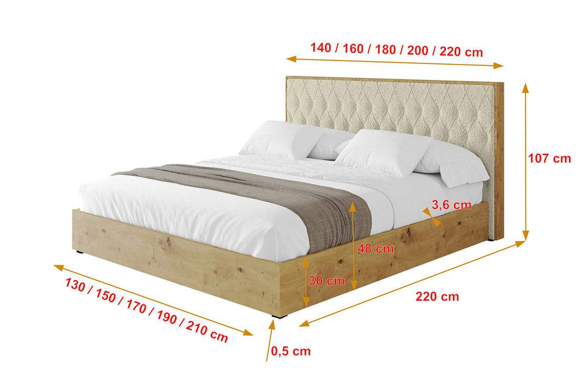 POLSTERBETT mit Bettkasten und Lattenrost, Boxbett ohne Matratze - ENZO5 180x200 Beige - Taupe, Holzwerkstoff/Textil (180/200cm) - ALTDECOR