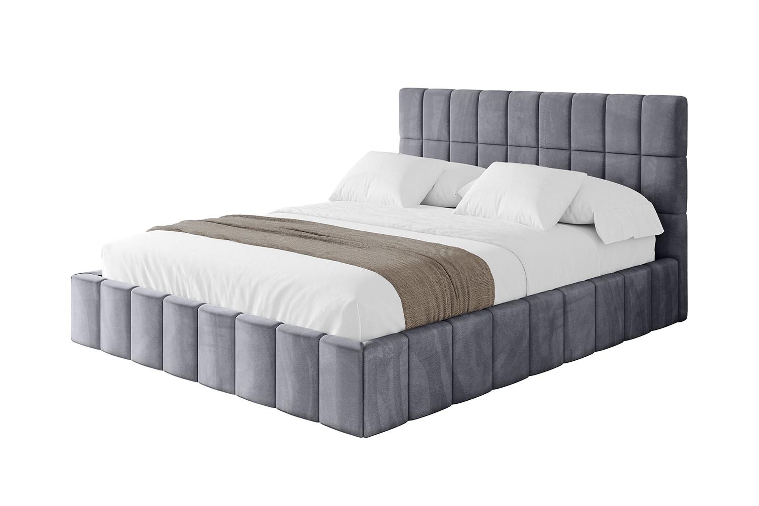 POLSTERBETT mit Bettkasten und Lattenrost, Boxbett ohne Matratze - AMEA 140x200 Dunkelgrau - Dunkelgrau, Holzwerkstoff/Textil (140/200cm) - ALTDECOR