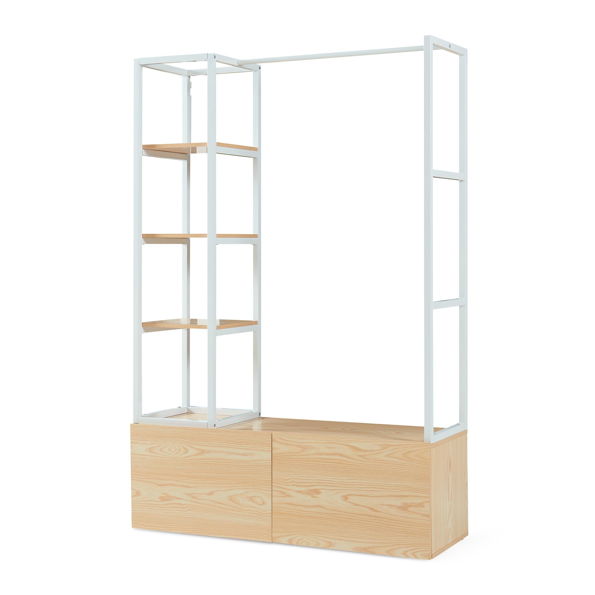 GARDEROBENSTÄNDER Egmating - Eichefarben/Weiß, Holzwerkstoff/Metall (120/180/40cm) - [en.casa]
