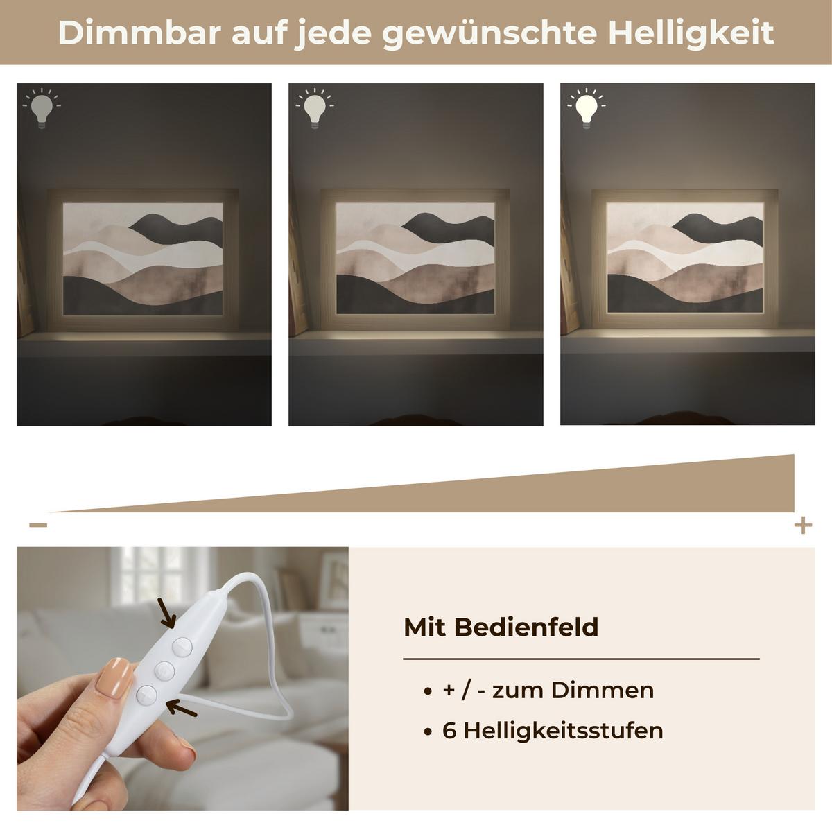 WANDLEUCHTE Abstrakt - Landschaft - Wellen - Cremefarben 20x15 cm - Graubraun, Holzwerkstoff (20/15/8cm) - OnlyWow