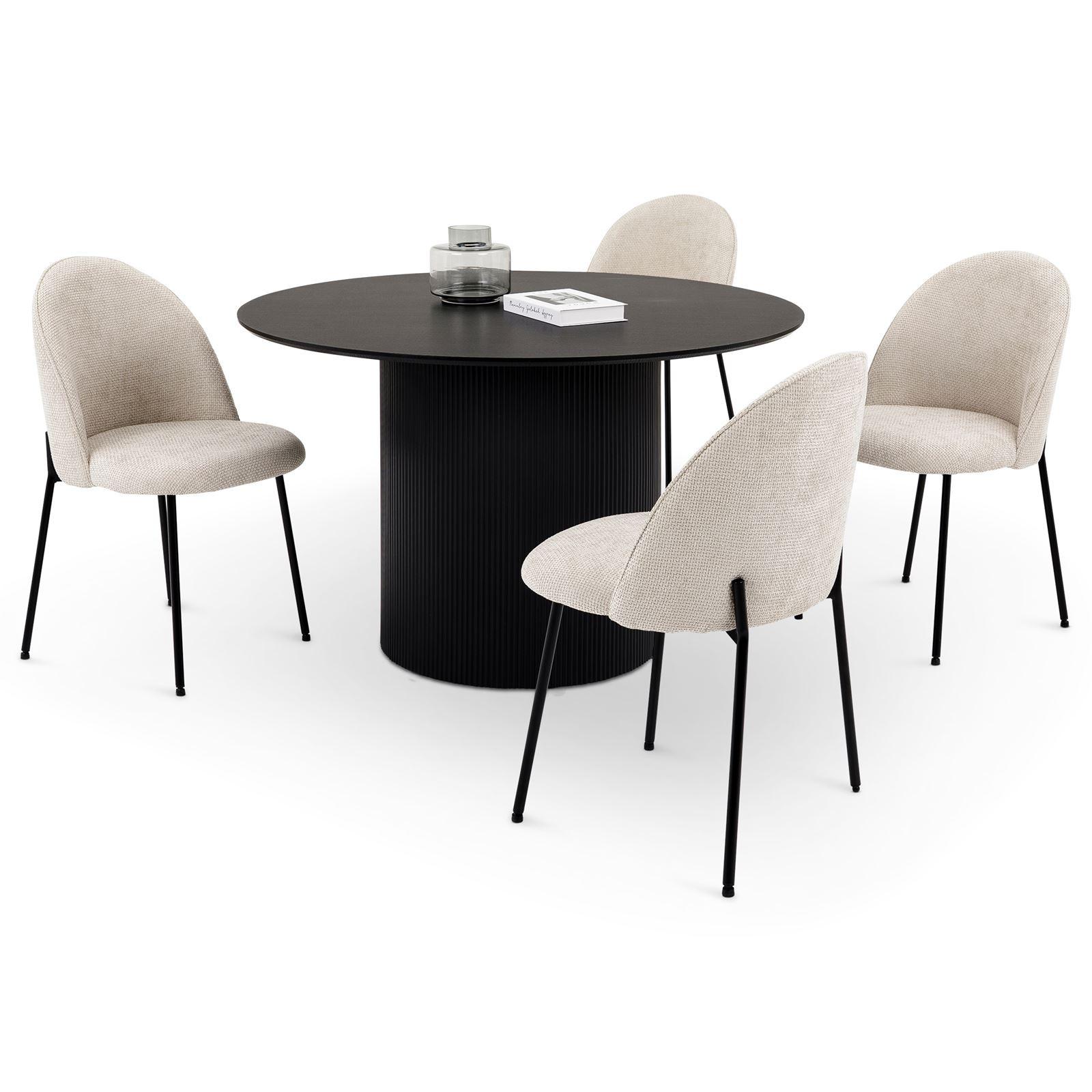ESSGRUPPE VIANNEY CASSIE 5er Set schwarz - Schwarz, Metall - IDIMEX