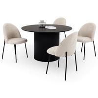 ESSGRUPPE VIANNEY CASSIE 5er Set schwarz - Schwarz, Metall - IDIMEX