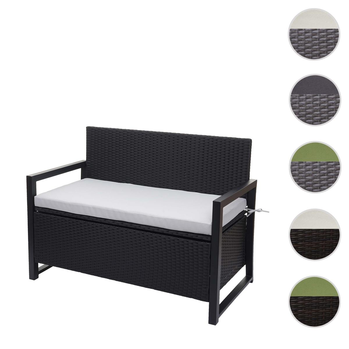 POLY-RATTAN 2ER SITZBANK Anthrazit, Grau - Anthrazit/Grau, Kunststoff (117/87/57cm) - MCW
