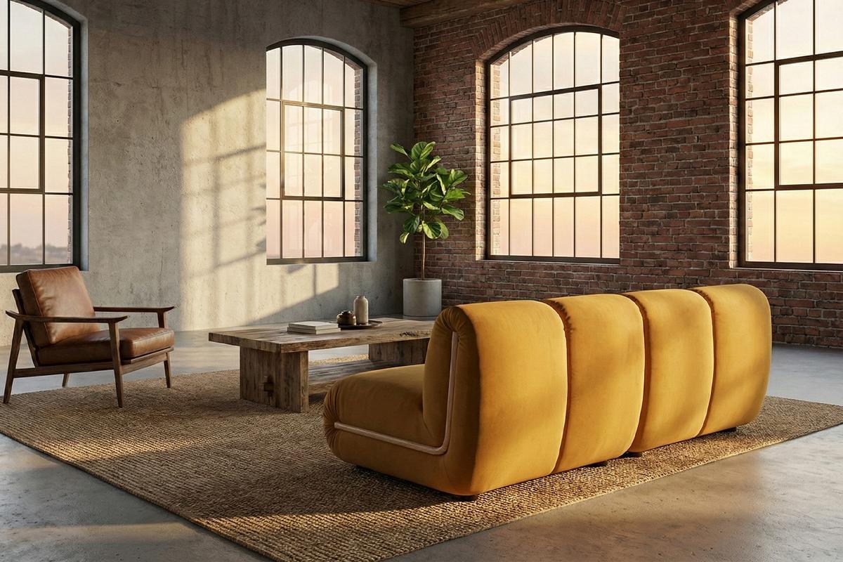 MODULSOFA LAYLA Gelb Velvet - Gelb/Schwarz, Buchenholz/Textil (183/74/99cm) - KAWOLA