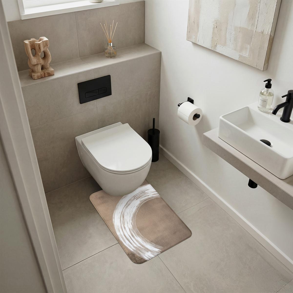 WC-VORLEGER Farbe - Braun - Japandi WC Teppich 40x60 cm - Mokka, Textil (40/1cm) - OnlyWow