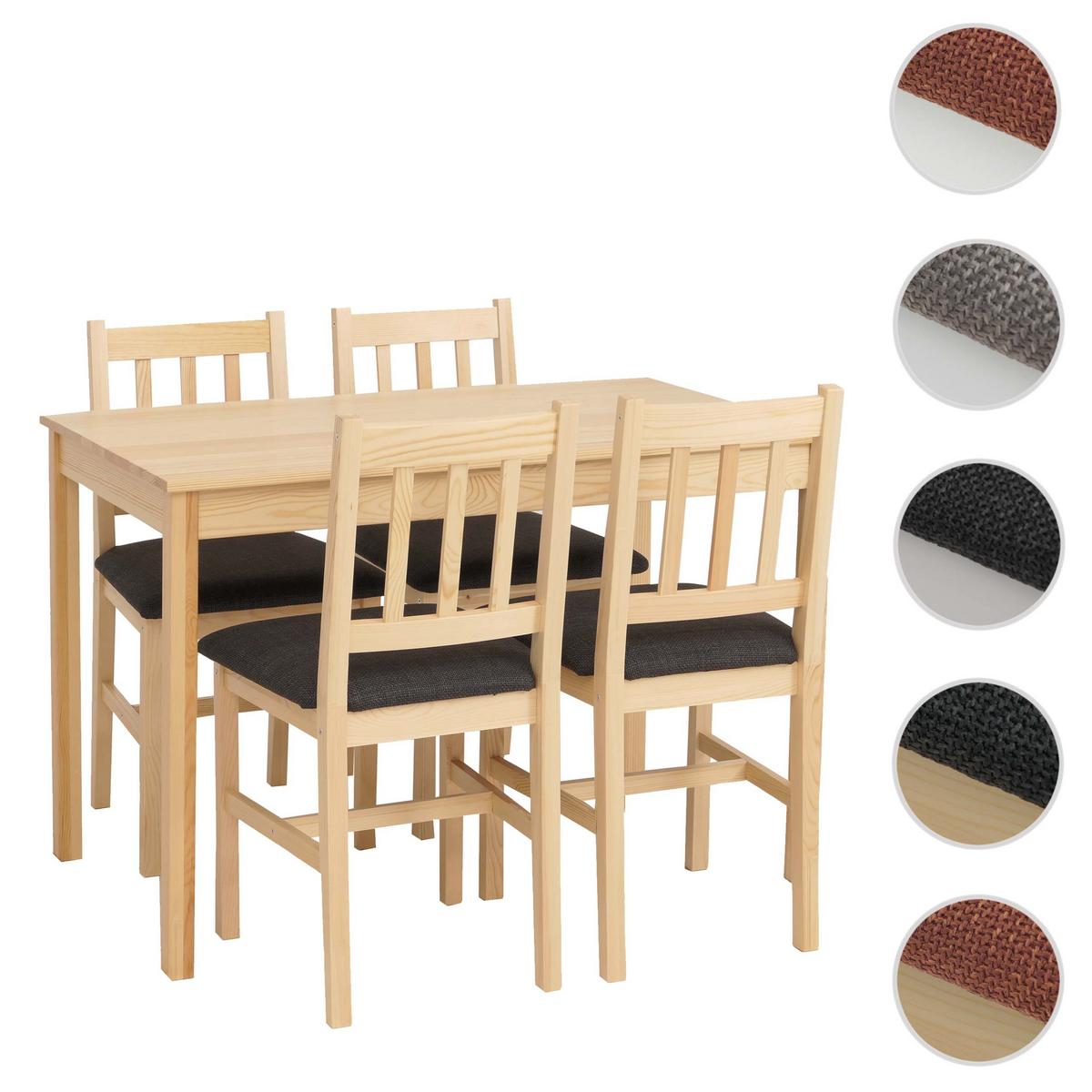 ESSZIMMER-SET Kiefer Dekor - Anthrazit/Kieferfarben, Holz - MCW