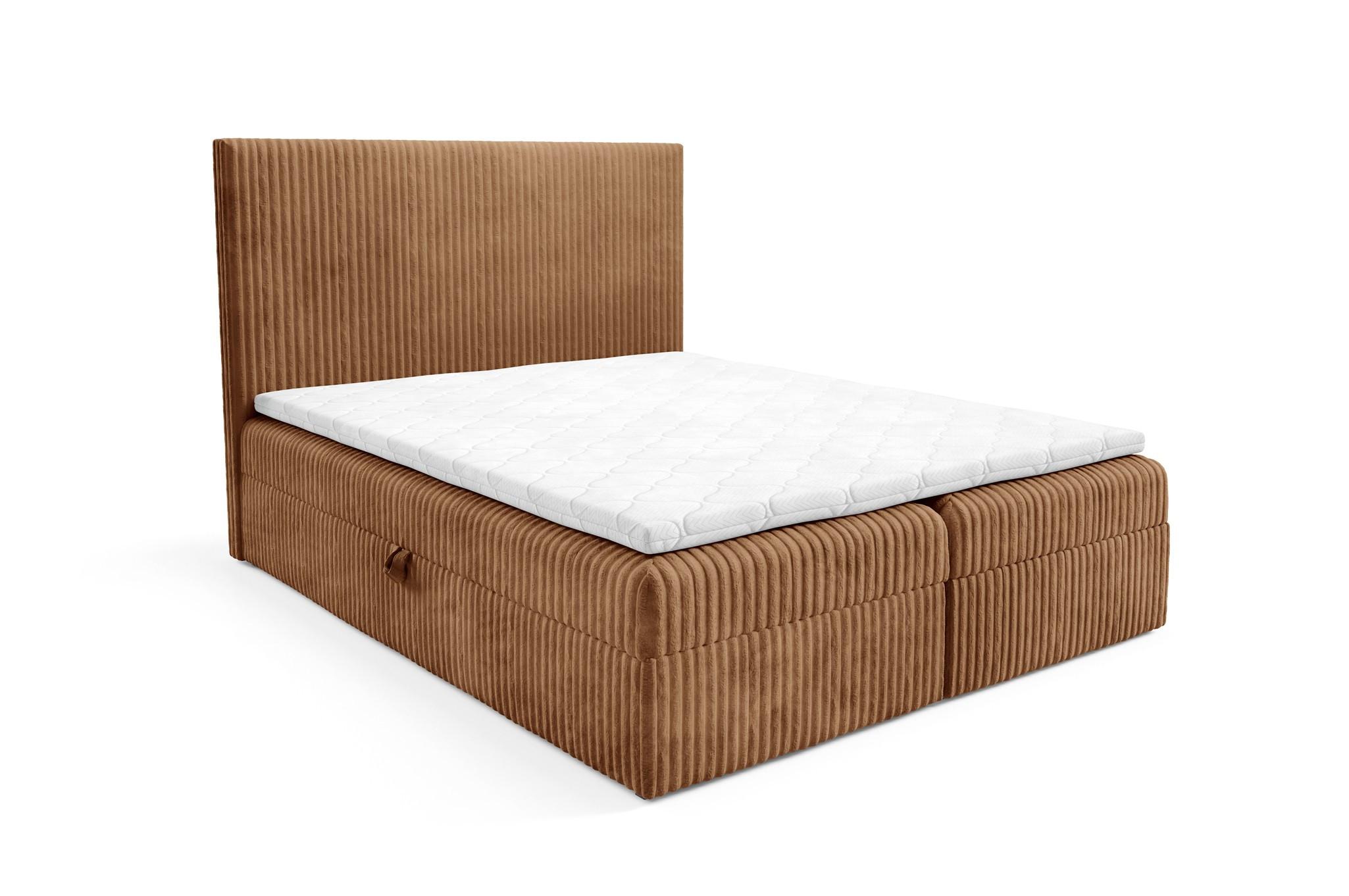 BOXBETT Arnau - Rotbraun, Holzwerkstoff/Textil (160/200cm) - Fun Möbel