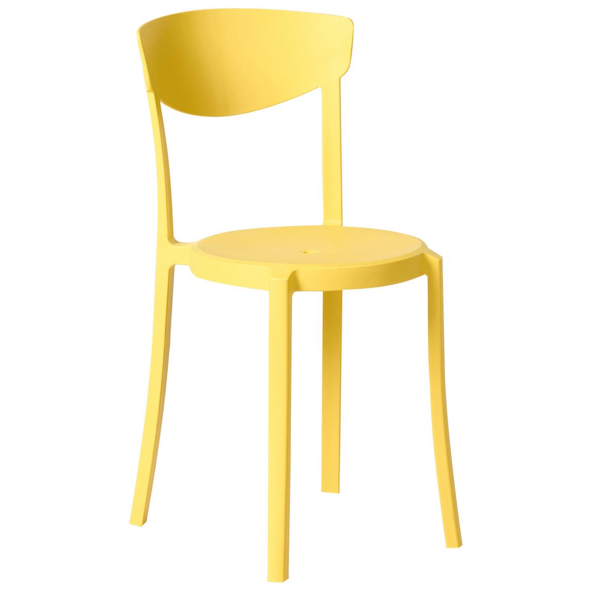 GARTENSTUHL 4er-Set Gelb Vieste - Gelb, Kunststoff (42/80/38cm) - Beliani