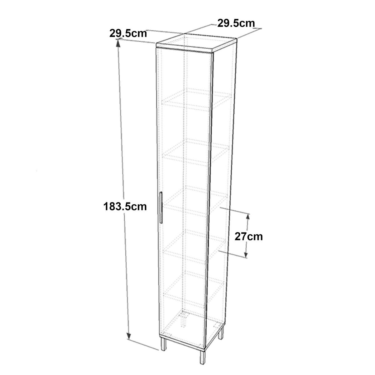 HIGHBOARD Lieto - Eichefarben/Beige, Holzwerkstoff/Metall (29.5/183.5/29.5cm) - [en.casa]