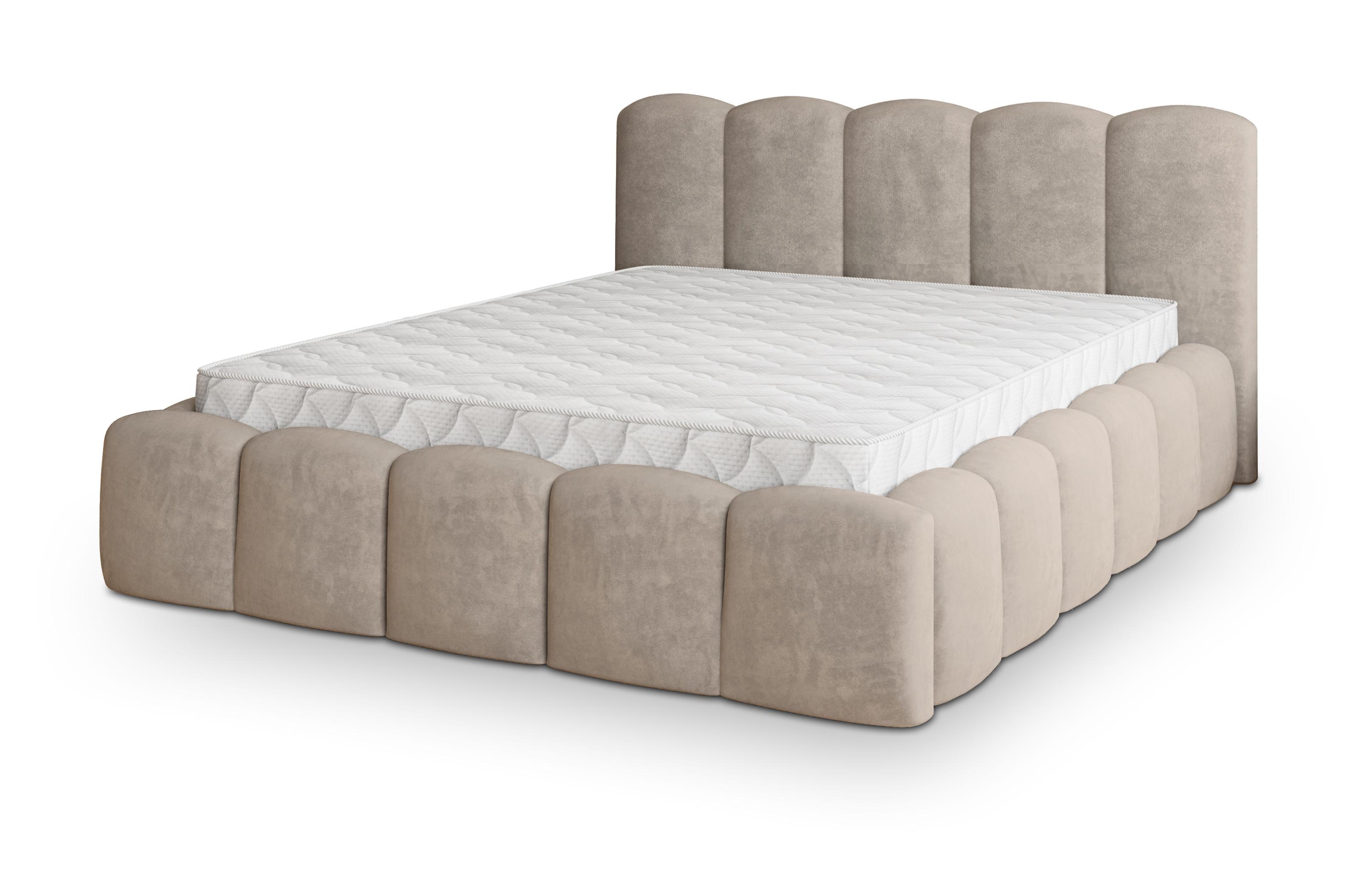POLSTERBETT FALINA K 120x200 cm mit Bettkästen - Beige - Beige, Holz/Textil - MASSENO