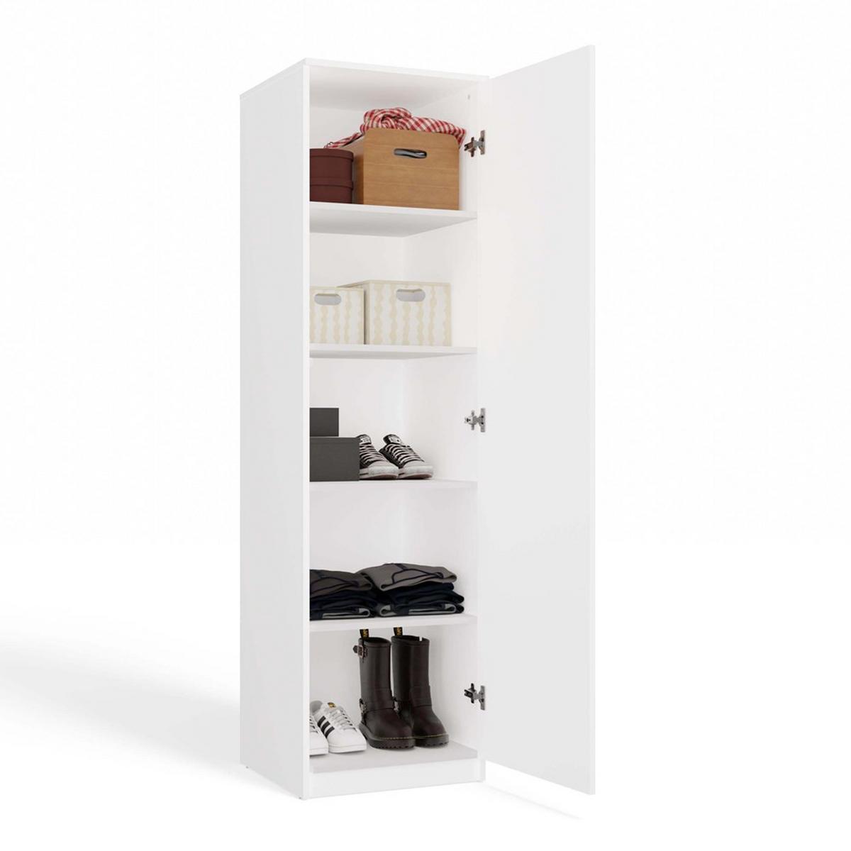 KLEIDERSCHRANK Weiß 50/180/50 - Weiß, Holzwerkstoff (50/180/50cm) - RAUMHIRSCH FURNITURE
