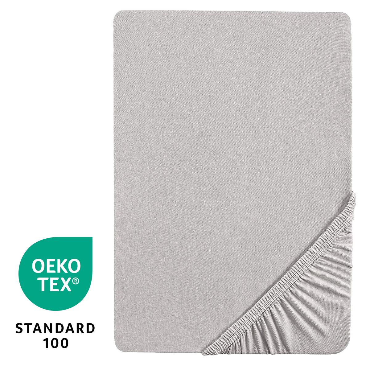 SPANNBETTLAKEN 60 x 120 – 70 x 140 cm - Hellgrau, Textil (70/140cm) - Roba