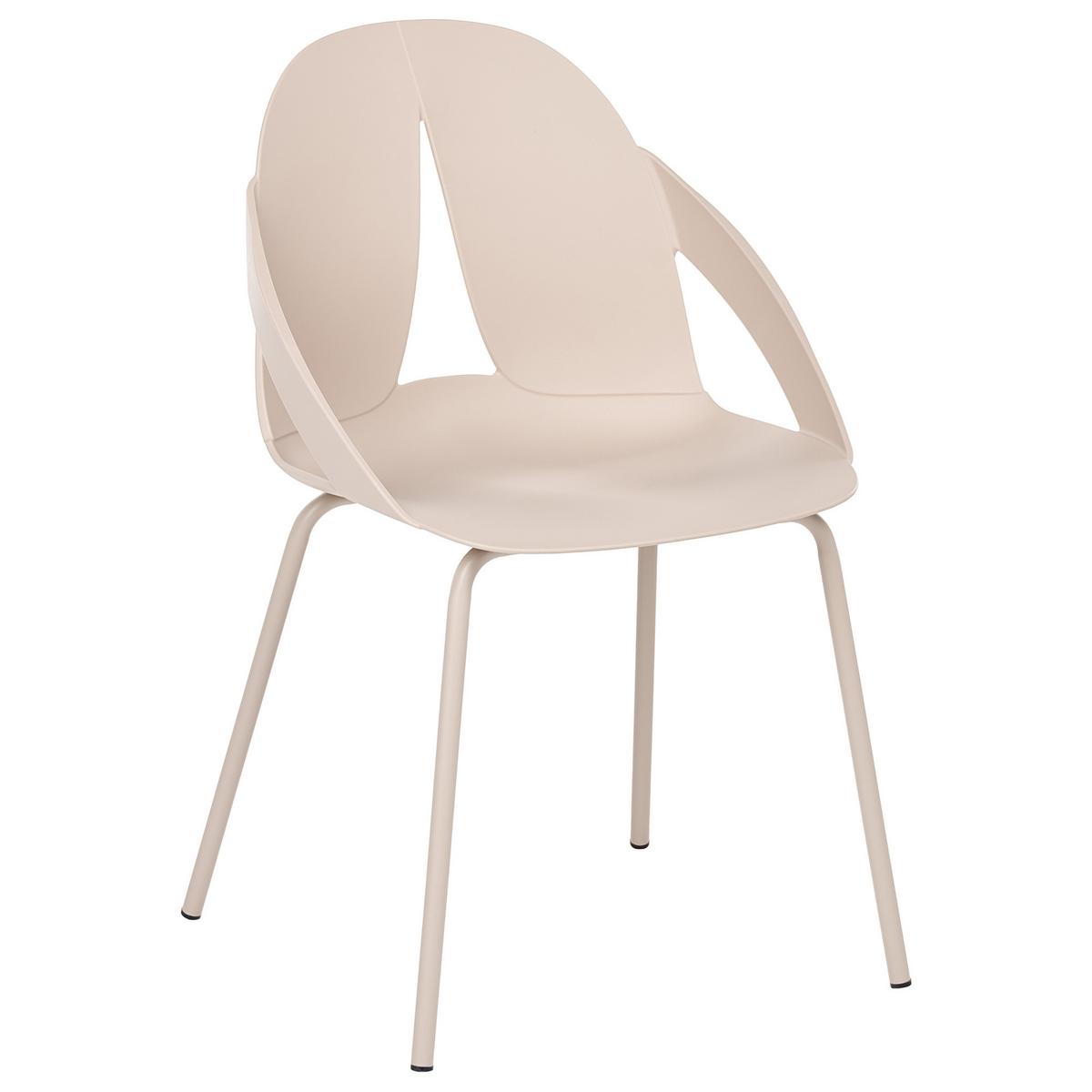 GARTENSTUHL 2er Set Beige Bolgheri - Beige, Kunststoff (49/83/49cm) - Beliani