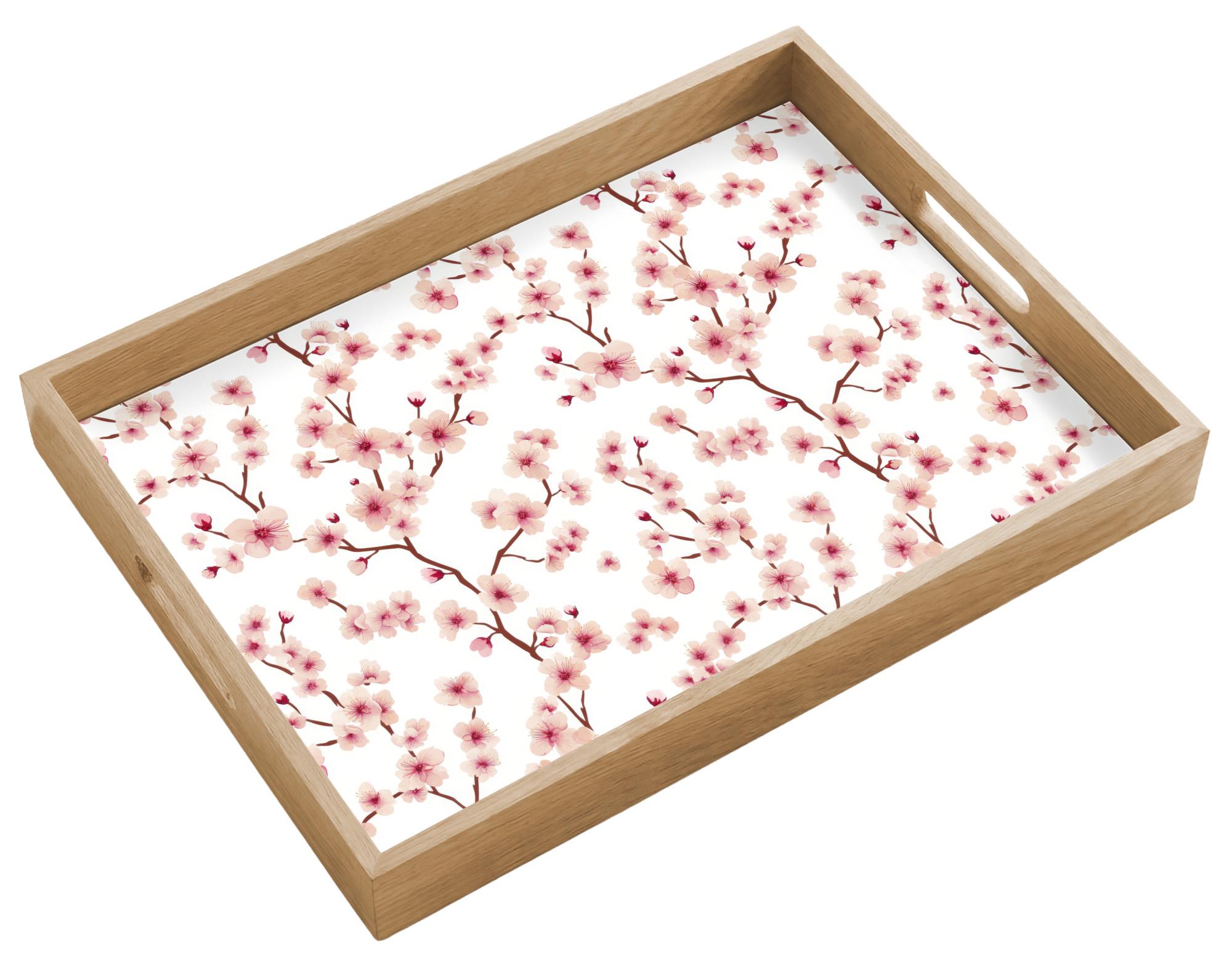 TABLETT Kirschblüte - Zweige - Rosa 50x35 cm - Rosa, Holz (50/5/5cm) - OnlyWow