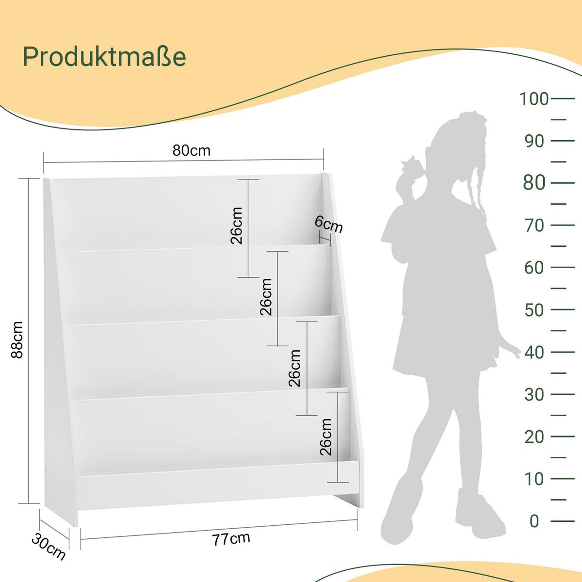 KINDERREGAL Weiß - Weiß, Holzwerkstoff (80/88/32cm) - SoBuy