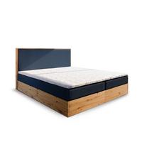 BOXBETT VERDON 160x200 cm mit Matratze und Topper - Blau - Blau, Holz (160/200cm) - MASSENO
