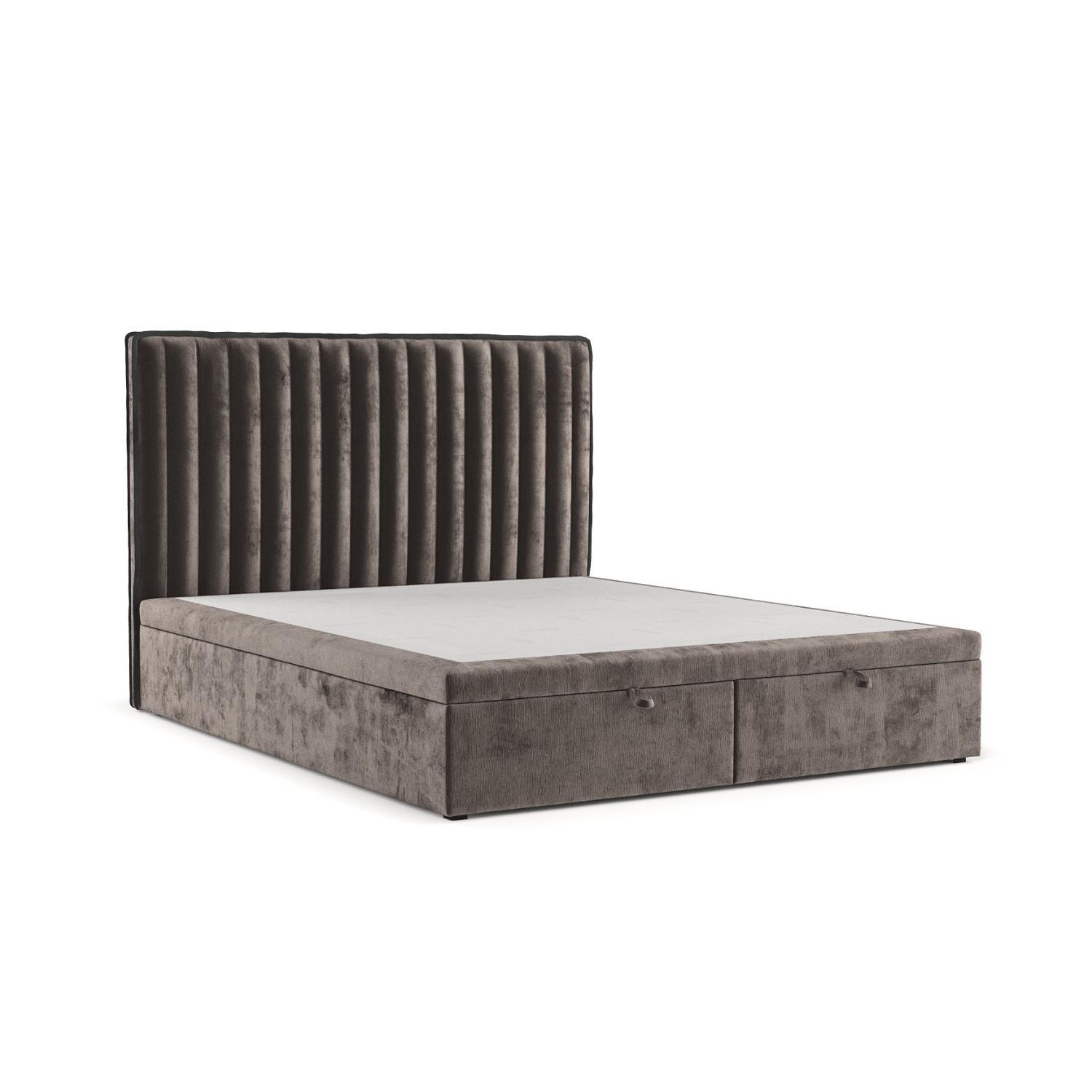 POLSTERBETT Keva mit Stauraum 140/200 cm Braun im Lotta Stoff - Schwarz/Braun, Holz/Holzwerkstoff (140/200cm) - AltaBeds