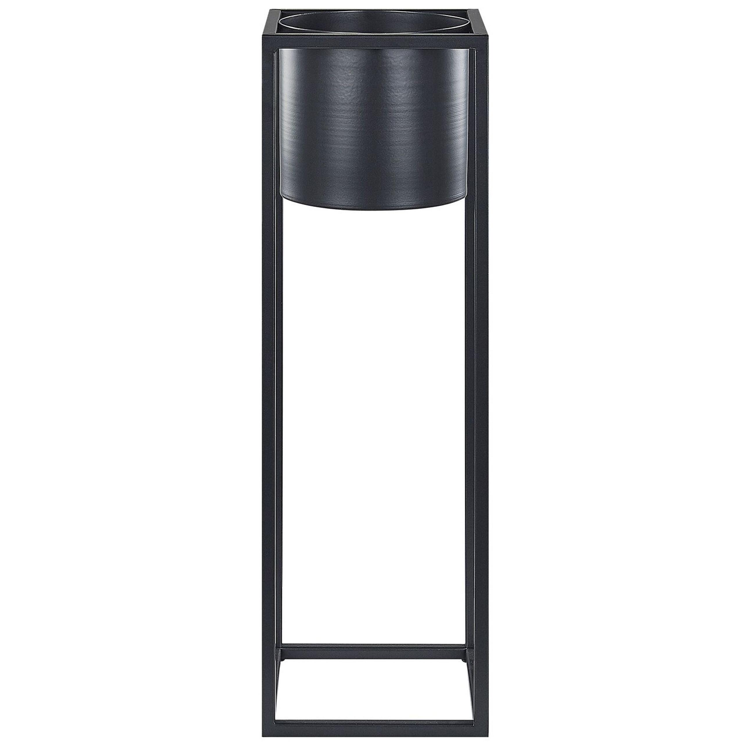 PFLANZENSTÄNDER Metall schwarz 50 cm Idra - Schwarz, Metall (50cm) - Beliani
