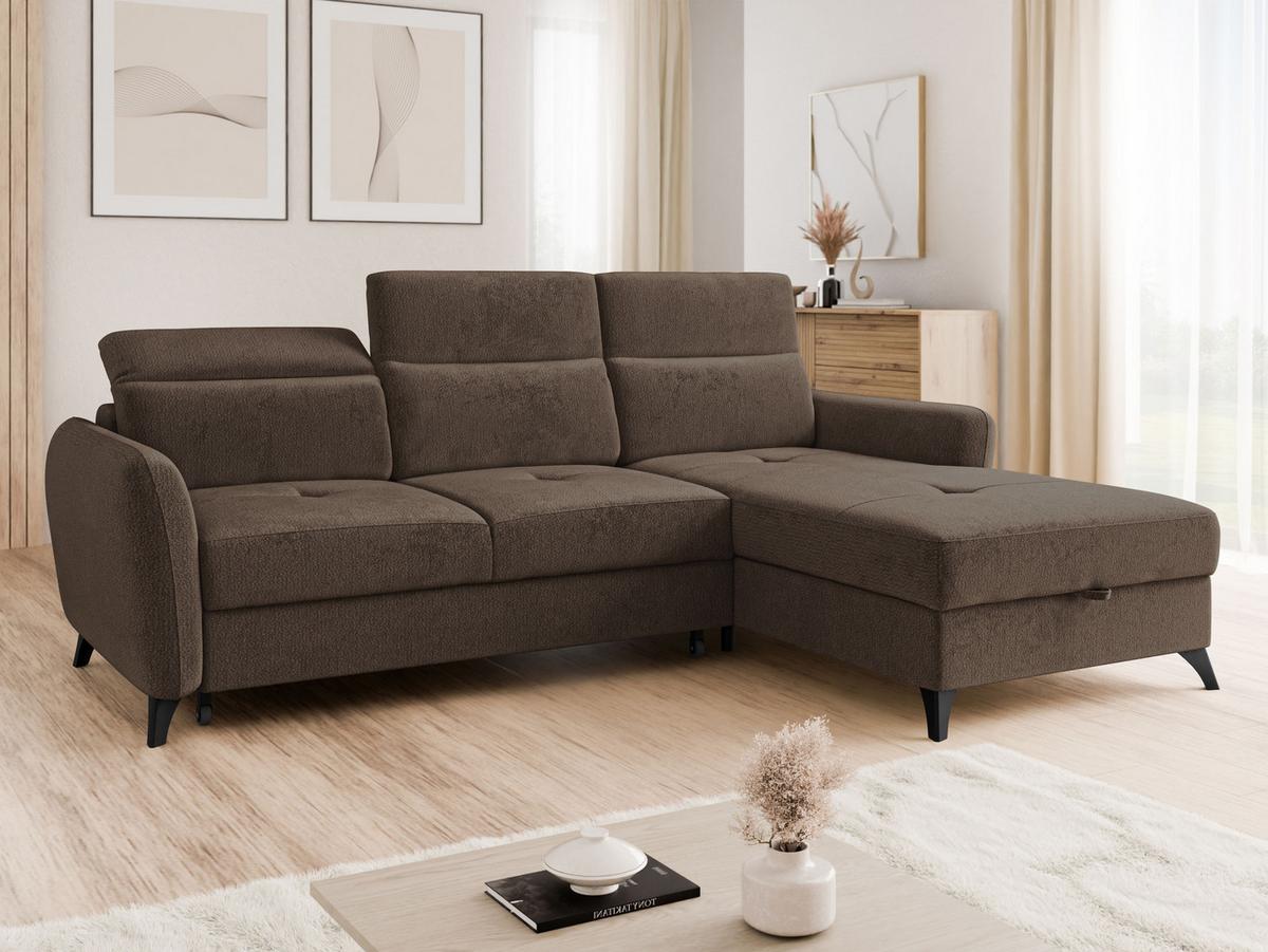 ECKSOFA Talia, Seite: Rechts 2R-LC - Schwarz/Braun, Holz/Kunststoff (167/238cm) - MIRJAN24