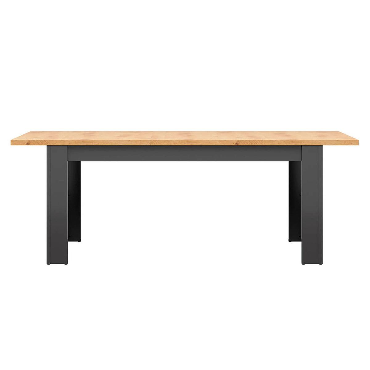 ESSTISCH Duck 8 Sitzplätze Anthrazitgrau und Holz - Grau, Holzwerkstoff (90/200/76cm) - Petits-meubles