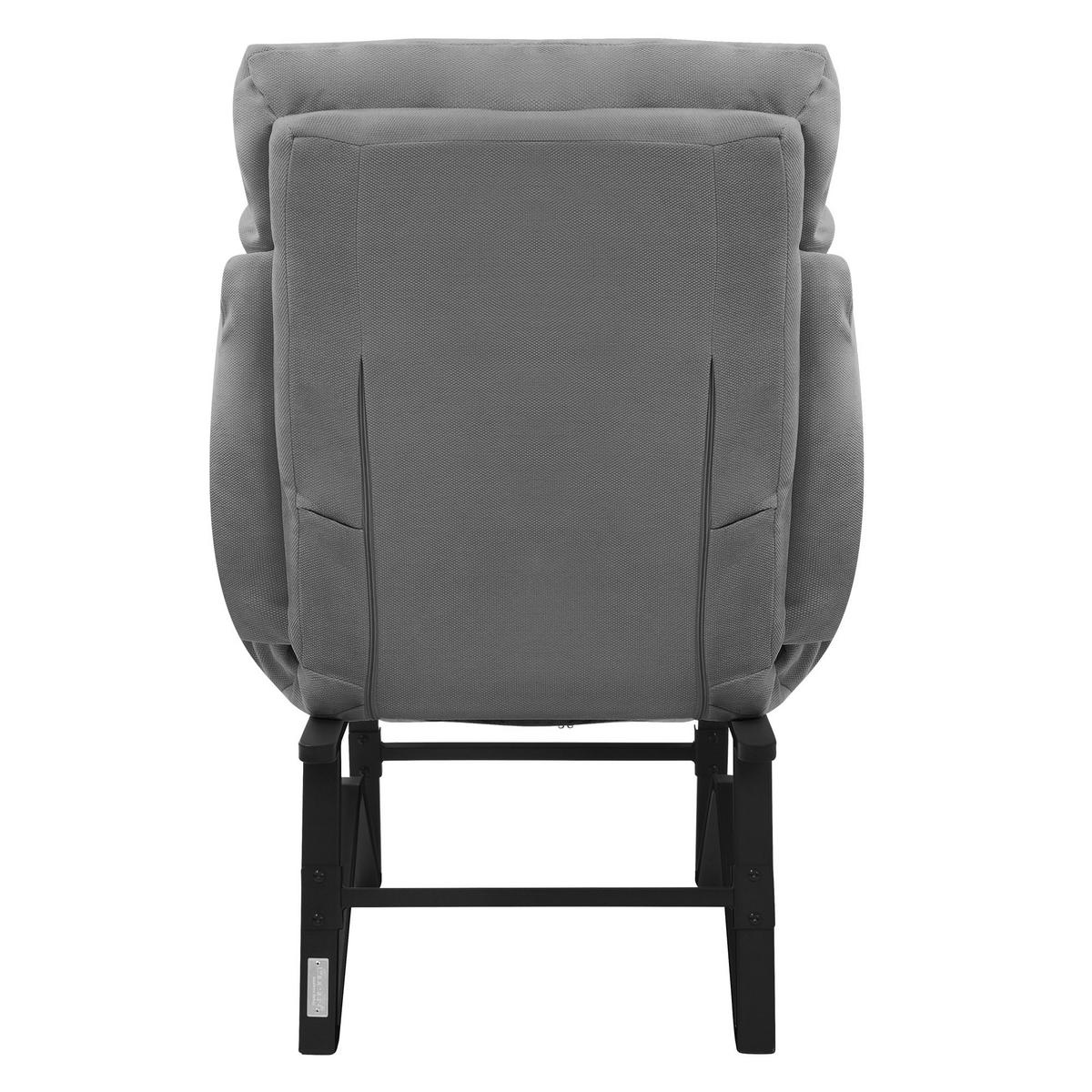SESSEL mit Liegefunktion Grau Leinenbezug Relaxsessel verstellbar für Wohnzimmer - Schwarz/Grau, Textil/Metall (85/102/82cm) - ML-DESIGN