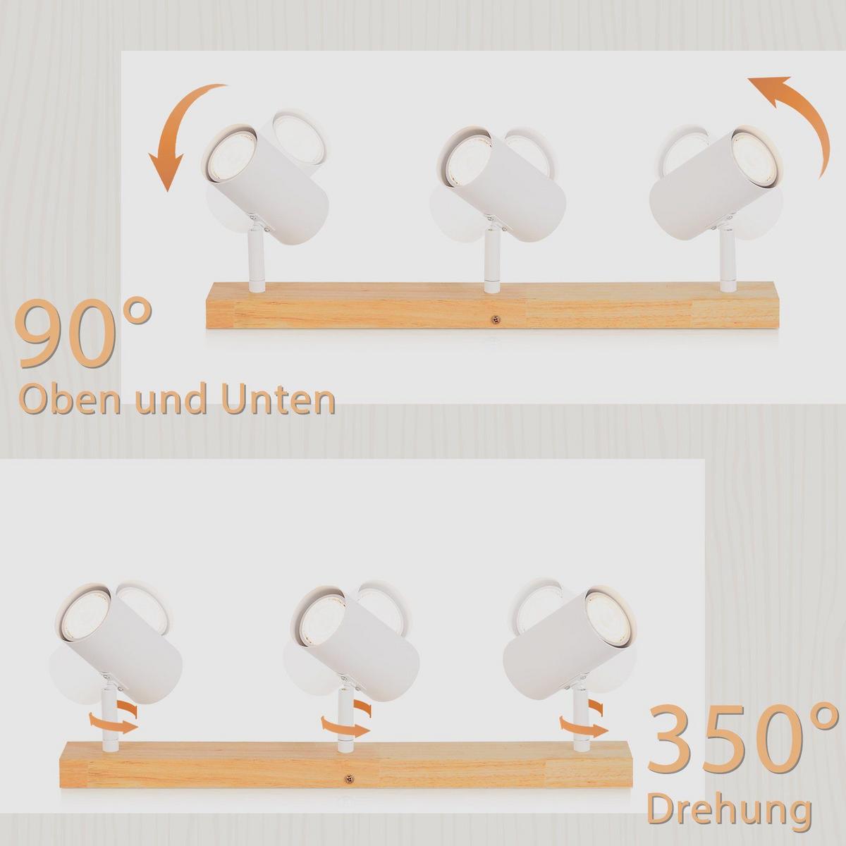 DECKENLEUCHTE Wandel - Weiß, Holzwerkstoff (47/5/17cm) - Nettlife