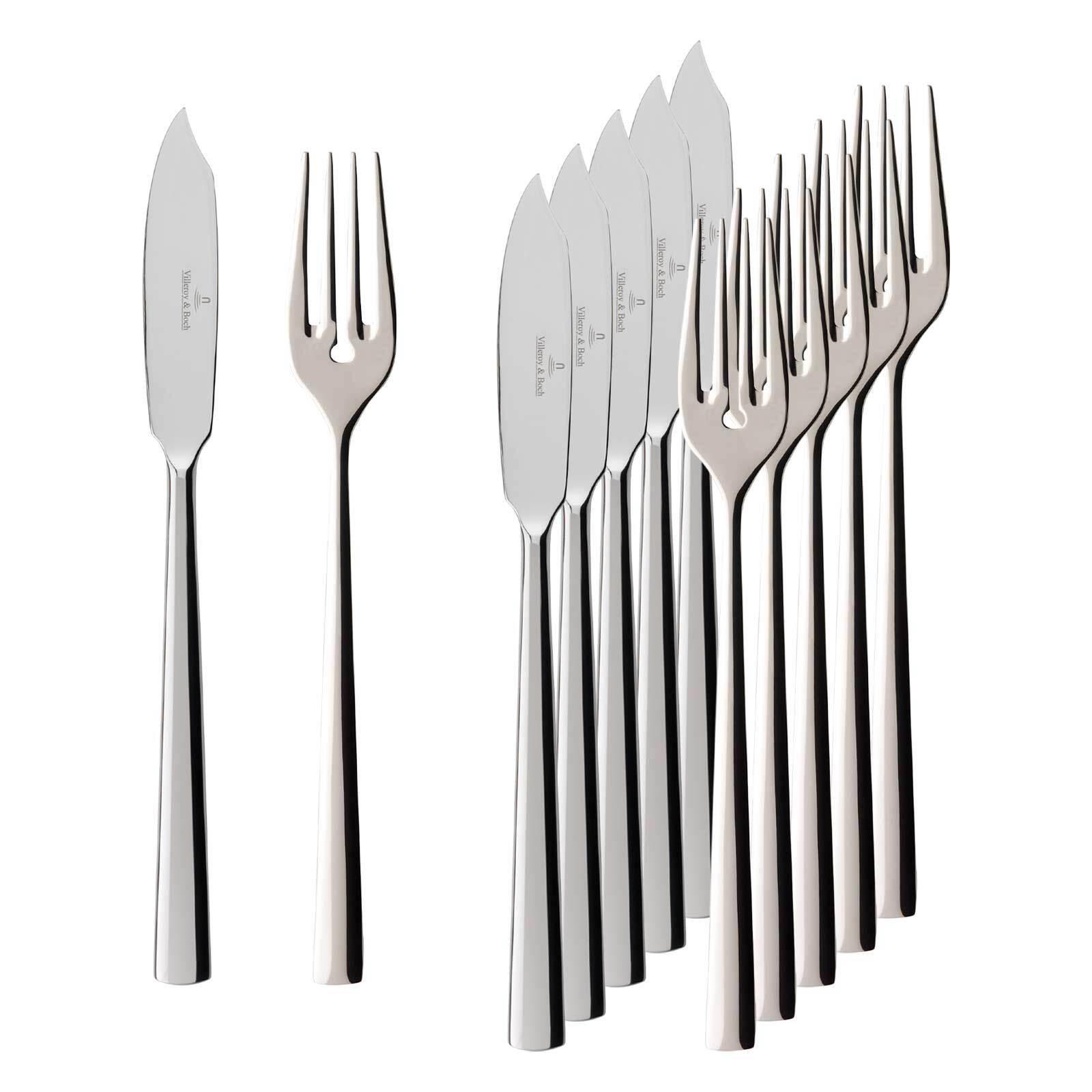 FISCHBESTECK Piemont silber 12-tlg. - Silberfarben, Metall - Villeroy & Boch