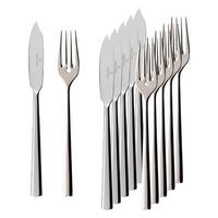 FISCHBESTECK Piemont silber 12-tlg. - Silberfarben, Metall - Villeroy & Boch