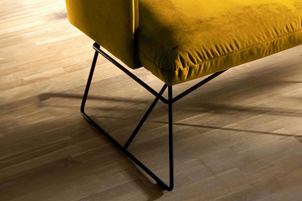 ESSZIMMERBANK CHARME Gelb Velvet - Currygelb/Gelb, Textil (206/85/68cm) - KAWOLA