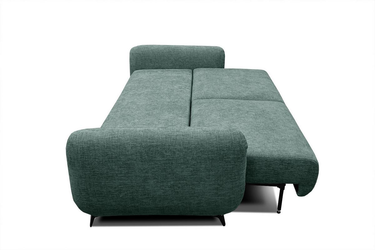 SOFA DRAKE 3-Sitzer mit Schlaffunktion, smaragdgrün - Smaragdgrün/Braun, Holz/Textil (232/90/107cm) - Wozimo