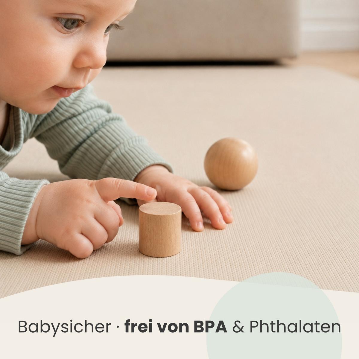 SPIELMATTE ab Null - 90/90/1 cm Puzzlematte Beige - Beige, Kunststoff (30/30cm) - Littletom