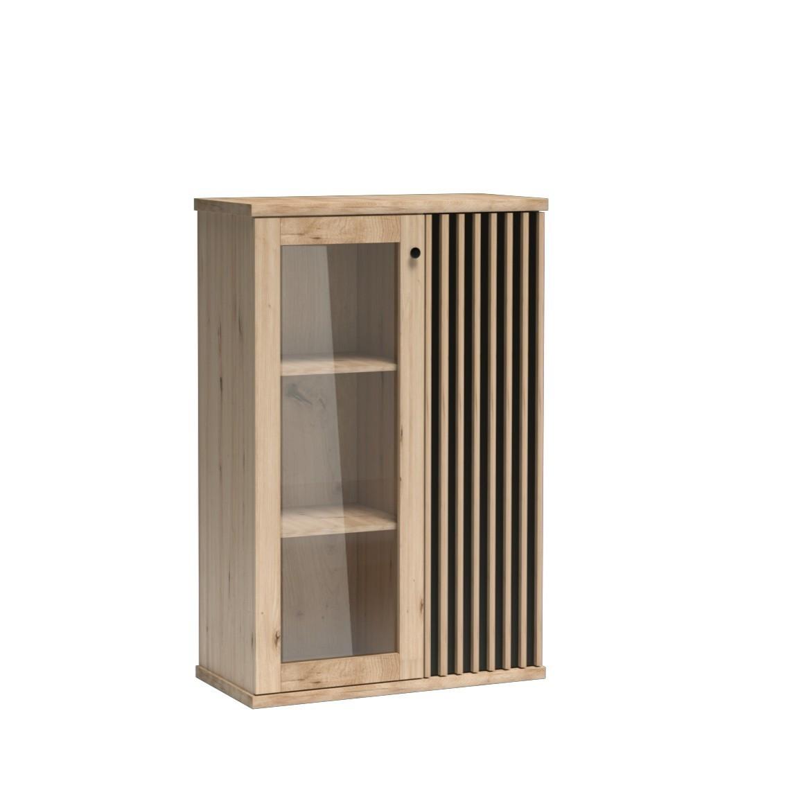 VITRINE ALMERIA 131,9 / 86,4 cm in Eiche Artisan - Eiche Artisan, Holzwerkstoff (86.4/131.9/40.6cm) - MASSENO