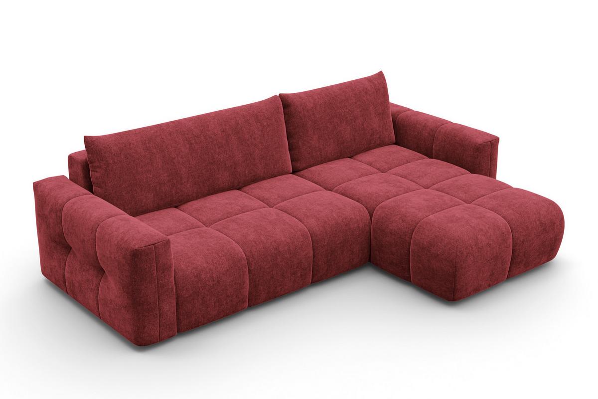 ECKSOFA VERONA 4-Sitzer rechts, Dunkelrot - Schwarz/Dunkelrot, Holz/Textil (266/173cm) - Courtois Laville