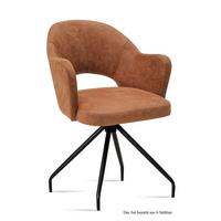ARMLEHNSTUHL (6er-Set) Dikana 59x87x61 Schwarz/Cognac - Cognac/Schwarz, Kunststoff (61/87/59cm) - 58aufmkessel