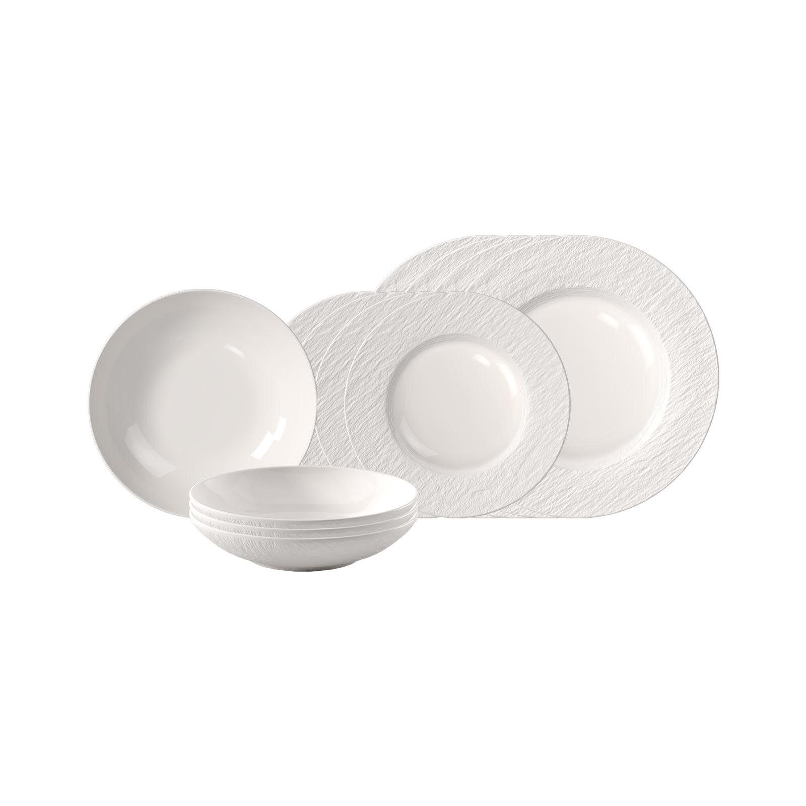 TAFELSERVICE Manufacture Ice weiß 12-tlg. - Weiß, Keramik (2/2/2cm) - Villeroy & Boch