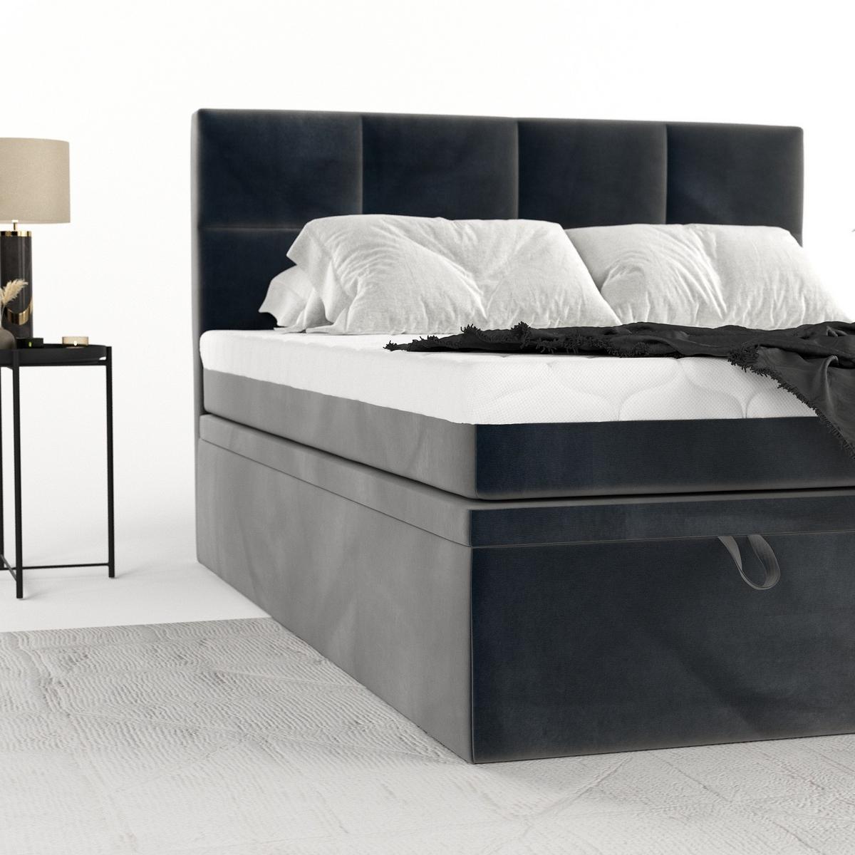 BOXBETT Tessa 160/200 cm Anthrazit im Paros Stoff - Anthrazit/Schwarz, Holz/Holzwerkstoff (160/200cm) - AltaBeds