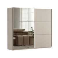 SCHWEBETÜRENSCHRANK IVERN 151/215/65 cm 2-türig mit Spiegel Beige - Beige, Holzwerkstoff (151/215/65cm) - MASSENO